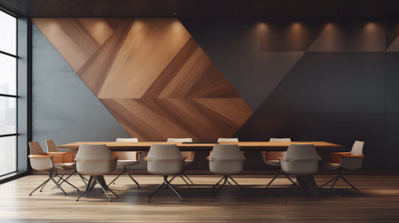 interior abstract office wooden backgroundの素材