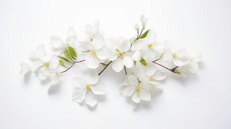 blossom white lay flower top viewの素材