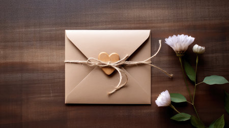 wedding wooden rustic card top viewの素材