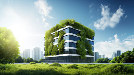 modern business building nature backgroundの素材
