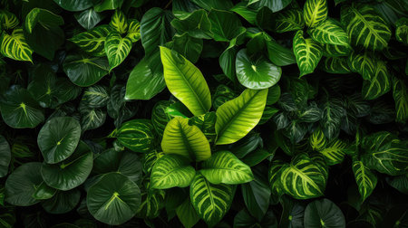 background concept plant leaf top viewの素材
