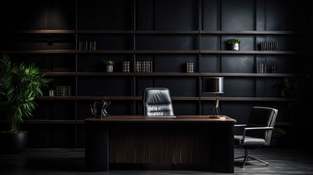 wall room office black backgroundの素材