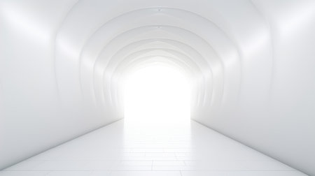 modern white wall corridor backgroundの素材