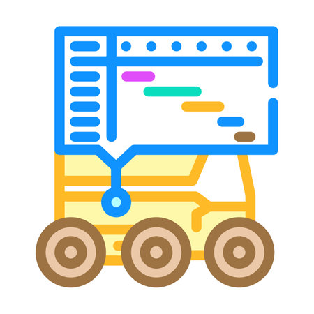 delivery scheduler autonomous color icon vector illustrationのイラスト素材