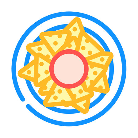 nachos mexican cuisine color icon vector illustrationのイラスト素材