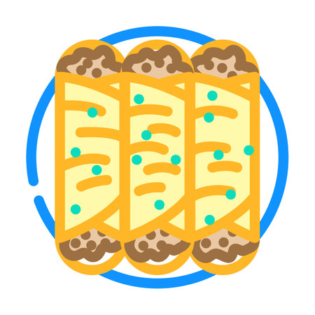 enchiladas mexican cuisine color icon vector illustrationのイラスト素材