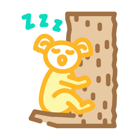 sleepy koala sleep night color icon vector illustrationのイラスト素材