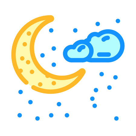 moon and stars sleep night color icon vector illustrationのイラスト素材