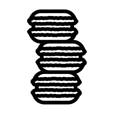 french macarons cooking line icon vector illustrationのイラスト素材