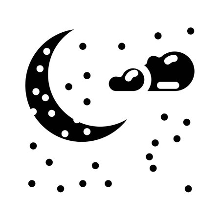 moon and stars sleep night glyph icon vector illustrationのイラスト素材