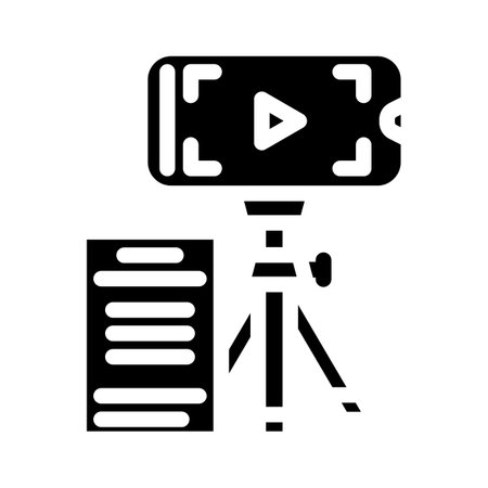 content creation social media glyph icon vector illustrationのイラスト素材