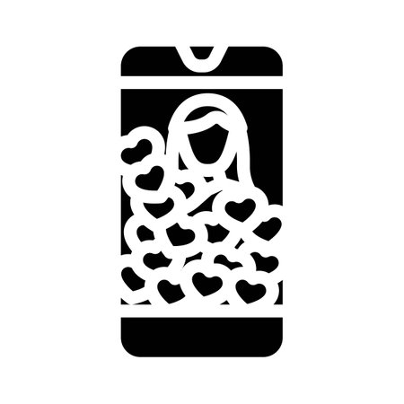 viral content social media glyph icon vector illustrationのイラスト素材