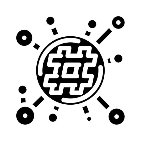 hashtag marketing social media glyph icon vector illustrationのイラスト素材