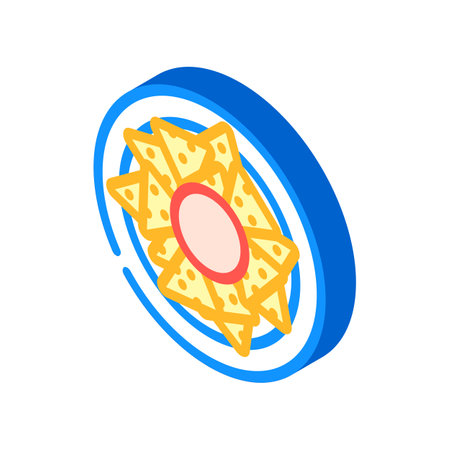 nachos mexican cuisine isometric icon vector illustrationのイラスト素材