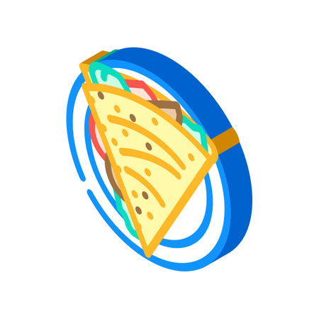 quesadillas mexican cuisine isometric icon vector illustrationのイラスト素材