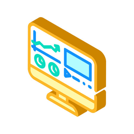 roi tracking social media isometric icon vector illustrationのイラスト素材