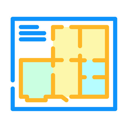 floor plans architectural drafter color icon vector illustrationのイラスト素材
