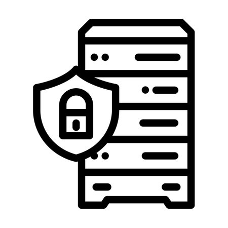 data access control database line icon vector illustrationのイラスト素材