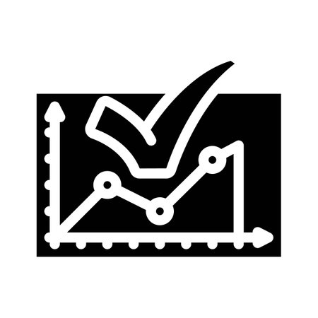 graph check mark glyph icon vector illustrationのイラスト素材