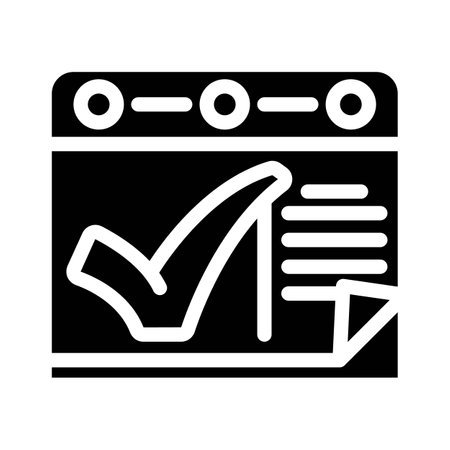 calendar check mark glyph icon vector illustrationのイラスト素材