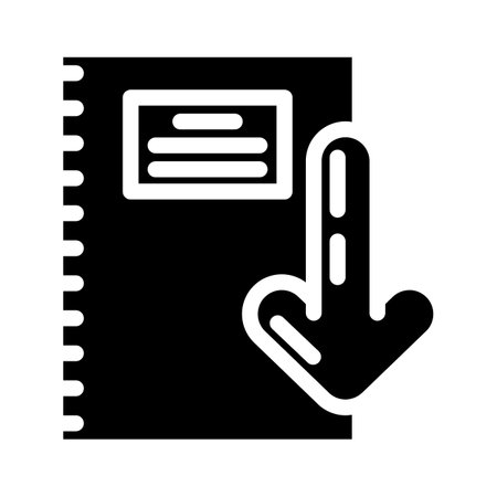 notepad download file glyph icon vector illustrationのイラスト素材