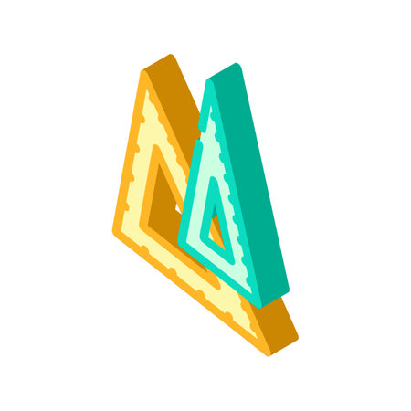 drafting triangle architectural drafter isometric icon vector illustrationのイラスト素材