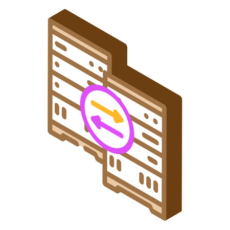 replication database isometric icon vector illustrationのイラスト素材