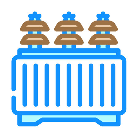 transformer electric color icon vector illustrationのイラスト素材