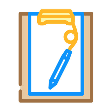 clipboard pen list color icon vector illustrationのイラスト素材