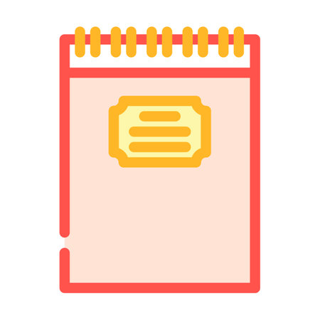 spiral notepad list color icon vector illustrationのイラスト素材