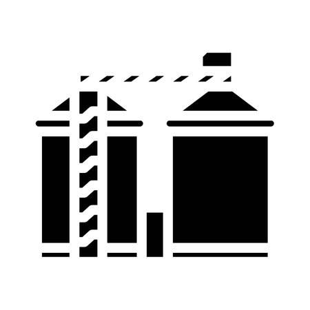 silo biomass energy glyph icon vector illustrationのイラスト素材