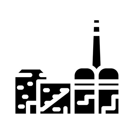 energy plant biomass glyph icon vector illustrationのイラスト素材