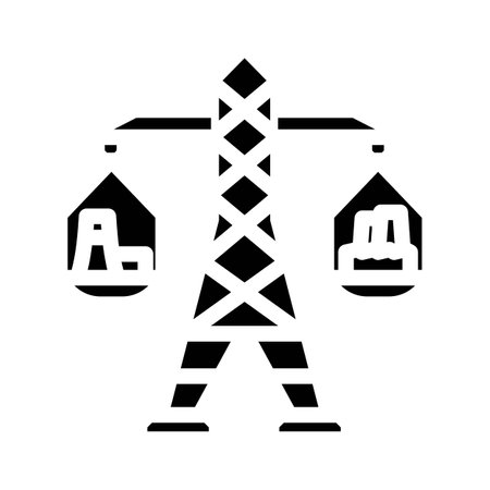 grid balancing energy glyph icon vector illustrationのイラスト素材