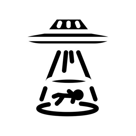 alien life space exploration glyph icon vector illustrationのイラスト素材