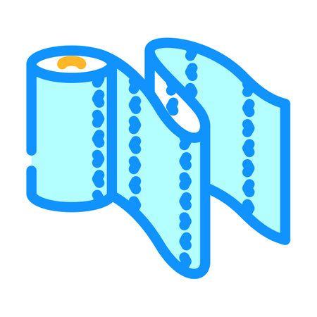 paper towel unrolling color icon vector illustrationのイラスト素材