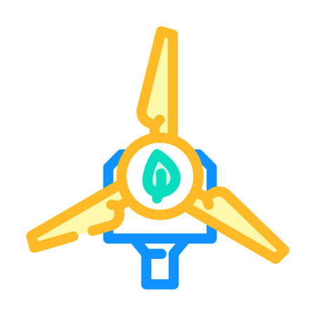 clean wind energy turbine color icon vector illustrationのイラスト素材