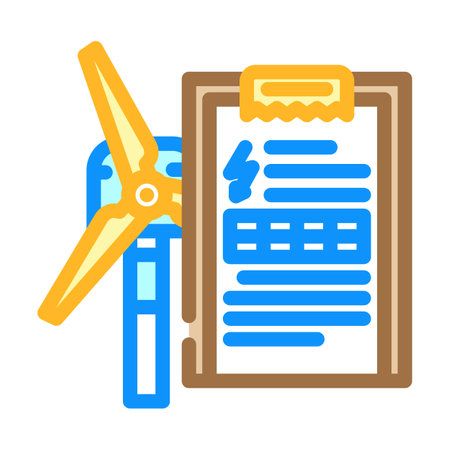 energy research wind turbine color icon vector illustrationのイラスト素材