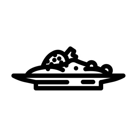 greek yogurt cuisine line icon vector illustrationのイラスト素材