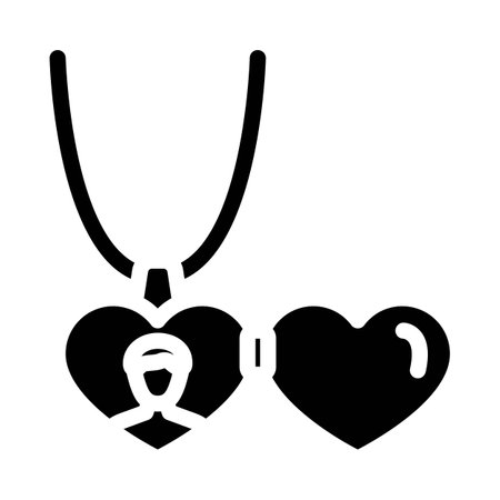 locket jewelry glyph icon vector illustrationのイラスト素材