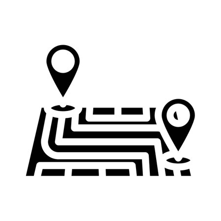 map pointer delivery glyph icon vector illustrationのイラスト素材