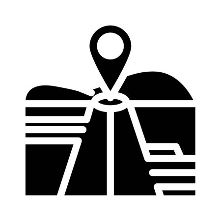 map pointer courier glyph icon vector illustrationのイラスト素材