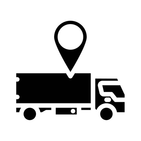 truck map location glyph icon vector illustrationのイラスト素材