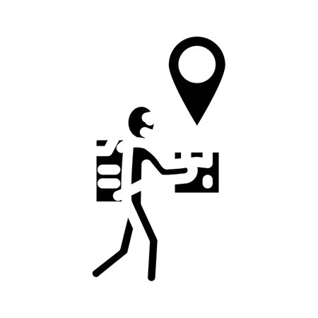 courier map location glyph icon vector illustrationのイラスト素材