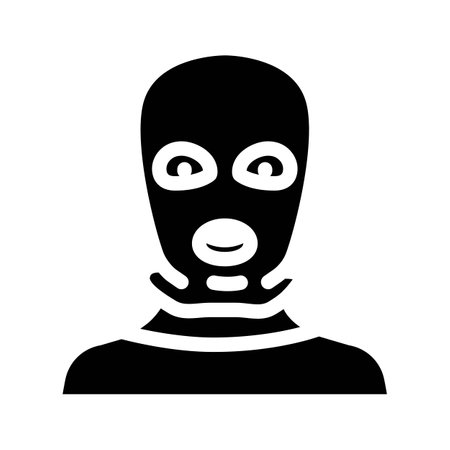 thief mask face glyph icon vector illustrationのイラスト素材