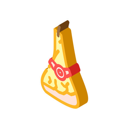 prosciutto ham italian cuisine isometric icon vector illustrationのイラスト素材