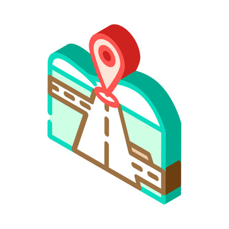 map pointer courier isometric icon vector illustrationのイラスト素材