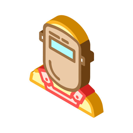 welding mask face isometric icon vector illustrationのイラスト素材