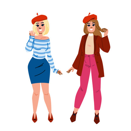 beauty french woman vectorのイラスト素材
