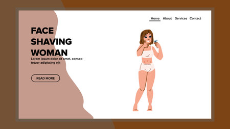 razor face shaving woman vectorのイラスト素材