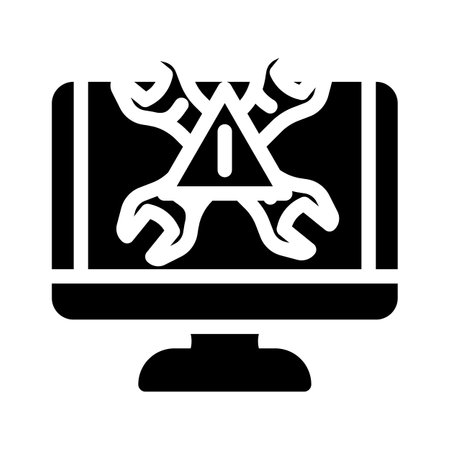 troubleshooting pc repair computer glyph icon vector illustrationのイラスト素材